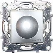 Диммер поворотный  40-1000VA переключатель  SE Unica Top, алюминий