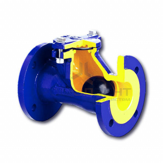 Клапан обратный шаровой Zetkama 400 D - Ду40 (ф/ф, PN16, Tmax 70°C, исполнение №55)