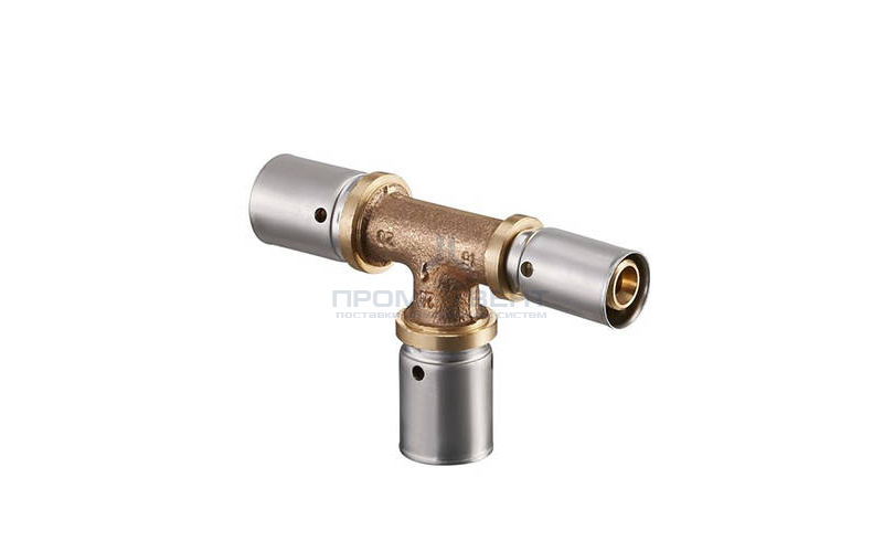 Тройник переходной Oventrop Cofit P - 20x2.5 x 20x2.5 x 16x2.0 (прессовой, бронза)