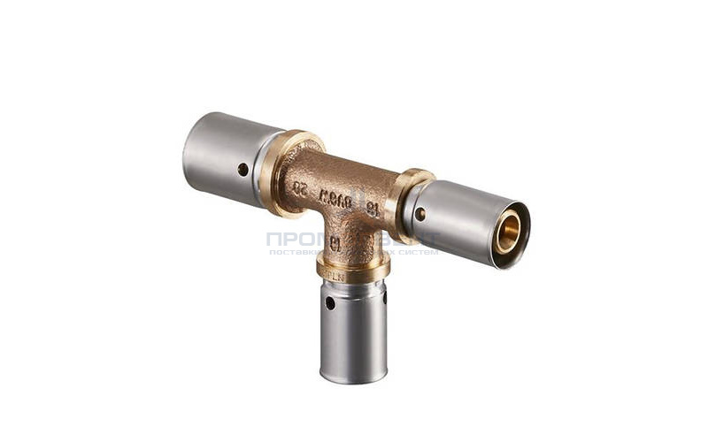 Тройник переходной Oventrop Cofit P - 32x3.0 x 20x2.5 x 26x3.0 (прессовой, бронза)