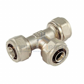 Тройник переходной Tiemme 1607 - 26x3.0 x 26x3.0 x 20x2.0 (винтовой, для металлопластиковых труб)