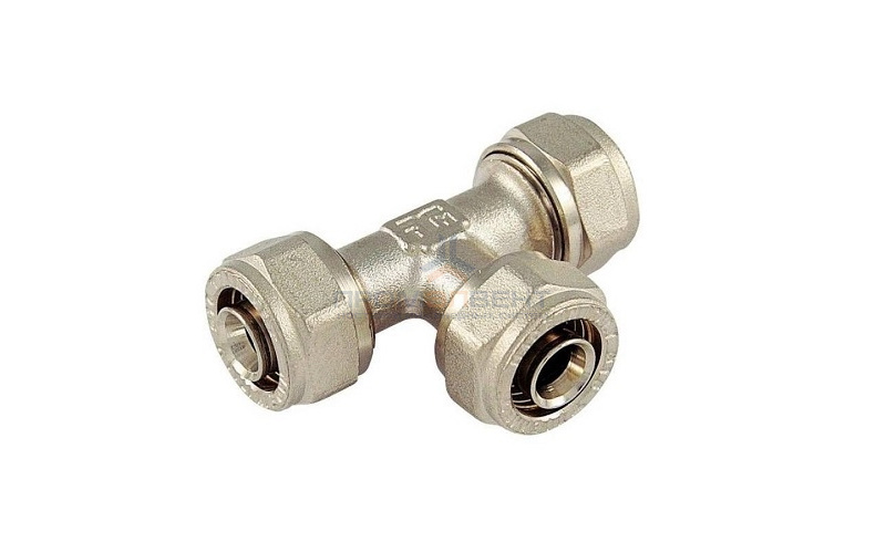 Тройник переходной Tiemme 1607 - 32x3.0 x 26x3.0 x 32x3.0 (винтовой, для металлопластиковых труб)