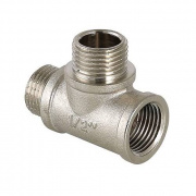 Тройник резьбовой VALTEC VTr.133 - 1/2" (НР/НР/ВР, латунь никелированная)