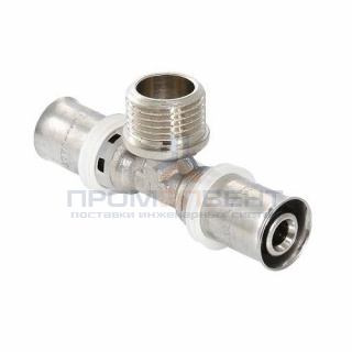 Тройник с переходом на наружную резьбу VALTEC VTm.233 - 20 x 3/4" (прессовой, для металлопл.труб)