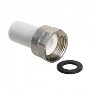 Штуцер с накидной гайкой VALTEC VTp.722 - 32 x 1"1/4 (для полипропиленовых труб, цвет белый)