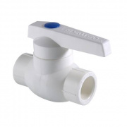 Кран шаровой VALTEC VTp.743 - 50 (c латунной гильзой, для полипропиленовых труб под пайку, белый)