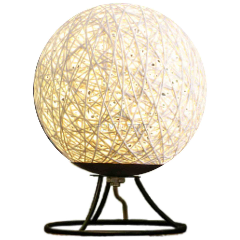 12-83 Светодиодный ночник из ротанга, 220В, 2Вт, 6 диодов, 3200K, 200Лм, 15*15*18см, белый