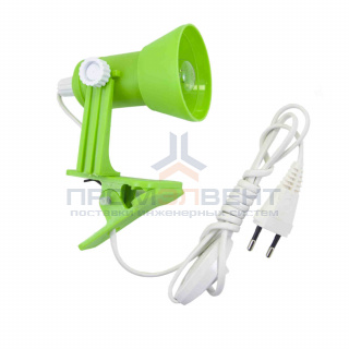 НДБ 61-15-003 "Прищепка", свет-к, Е14, 220В,15Вт, IP20, цвета: бел/чер/жел/син/крас/зел., провод1,7м