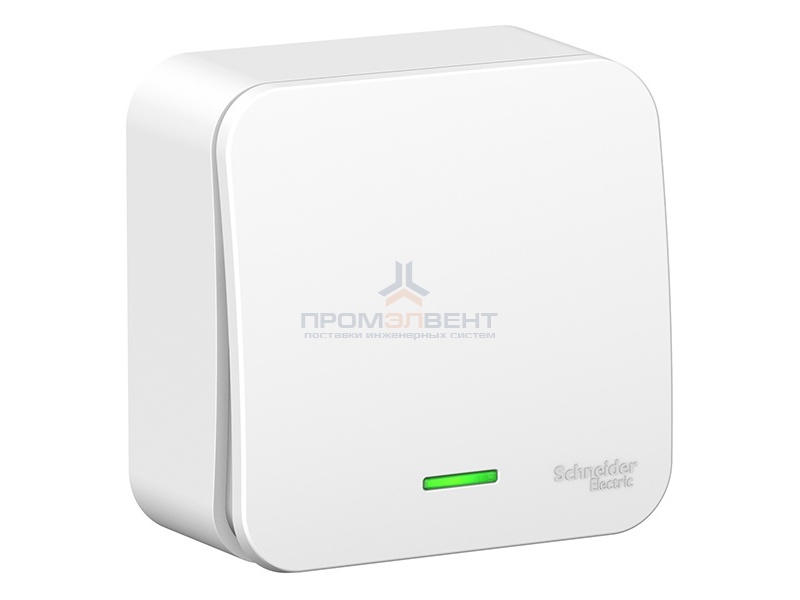 Выключатель 1-клавишный с подсветкой (cх.1) Blanca Schneider Electric 10А 250В белый изол.пластина