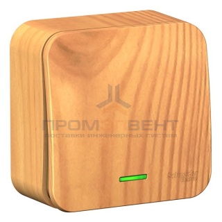 Переключатель 1-клавишный с подсветкой (cх.6) Blanca Schneider Electric 10А 250В ясень изол.пластина