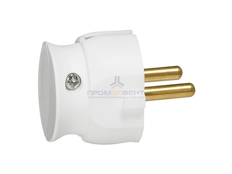 Вилка Legrand без заземления 16А с боковым вводом кабеля белая