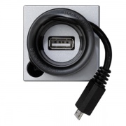 Источник питания  USB, 5VDC, 45х45мм Simon K45, алюминий