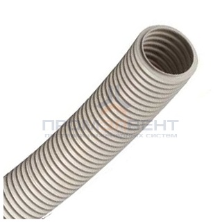 Труба ПВХ гибкая гофр. д.50мм, тяжёлая без протяжки, цвет серый [бухта 15м]