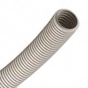 Труба ПВХ гибкая гофр. д.16мм, лёгкая без протяжки, цвет серый [бухта 25м]