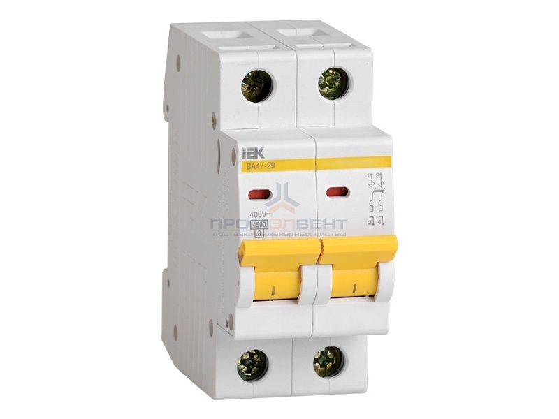 Автоматический выключатель ВА47-29 2Р 10А 4,5кА характеристика В ИЭК (автомат)