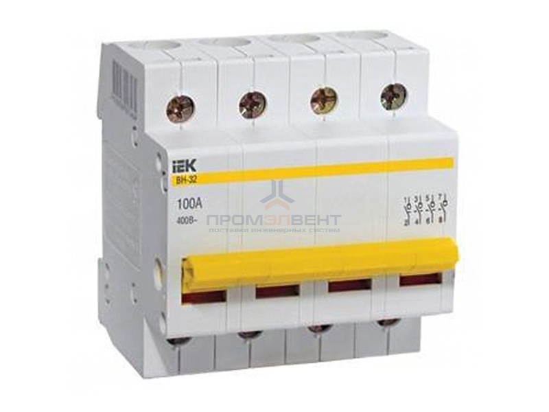 Рубильник модульный ВН-32 4Р  25А выключатель нагрузки ИЭК