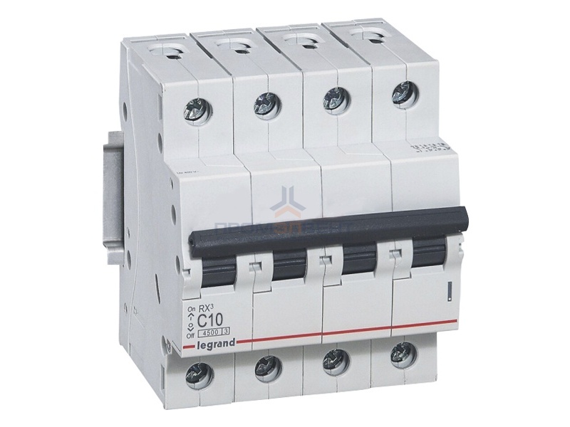 Автоматический выключатель Legrand RX3 4П 10A 4,5кА C (автомат)