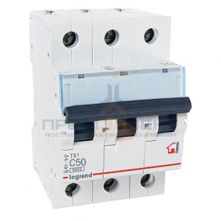 Автоматический выключатель Legrand TX3 C50A 3П 6kA (автомат)