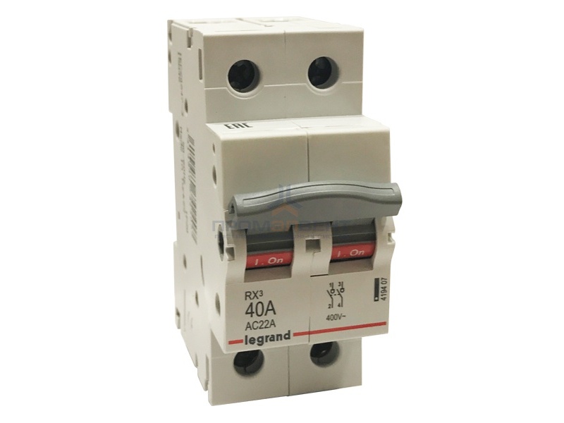 Рубильник модульный Legrand RX3 2П 40А выключатель-разъединитель