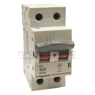Рубильник модульный Legrand RX3 2П 40А выключатель-разъединитель