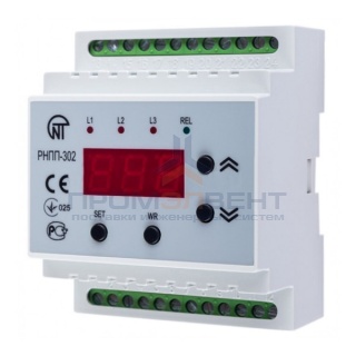 Трехфазное реле контроля напряжения/перекоса фаз РНПП-302 8А на DIN-рейку вольтметр