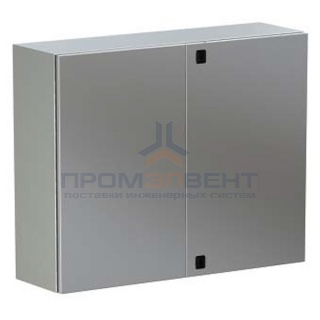 Навесной шкаф CE из нержавеющей стали (AISI 304), двухдверный, 1000 x 1000 x 300мм, с фланцем