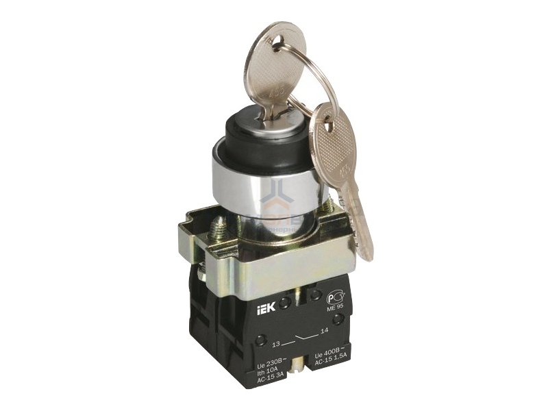 Переключатель LAY5-BG45 на 2 положения с ключом без фиксации  ИЭК